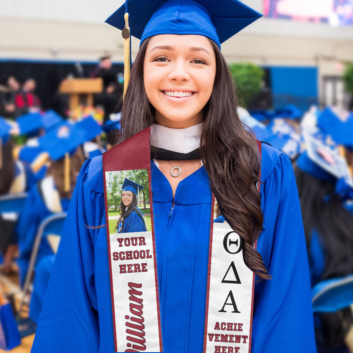 Class of 2024 Fraternity Graduation Stole - Upload Image - Personalized Graduation Stole