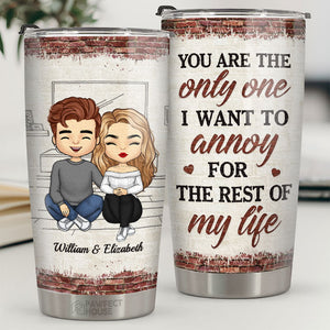 Tu es le seul que je veux ennuyer pour le reste de ma vie - Verre personnalisé pour couple - Cadeau pour mari et femme, anniversaire