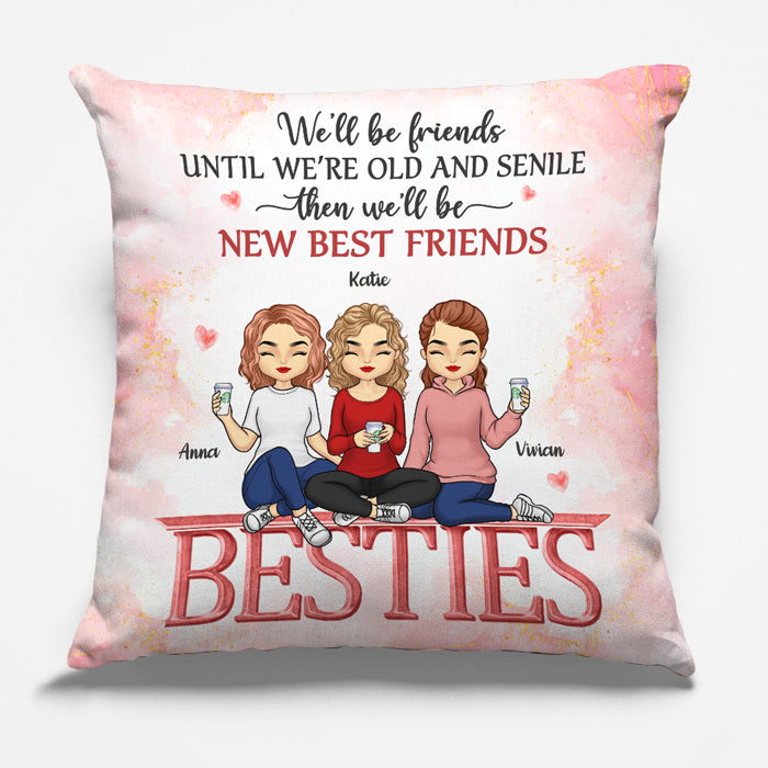 Nous serons amis pour toujours - Oreiller personnalisé Bestie - Cadeau pour meilleures amies, BFF, sœurs