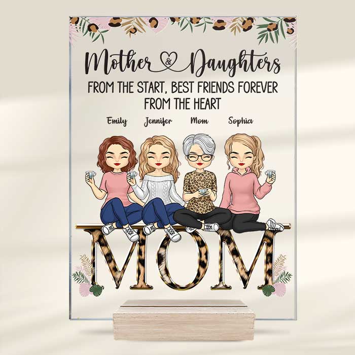 Cela vous rappelle combien nous vous aimons maman - Plaque acrylique personnalisée pour la famille - Cadeau de fête des mères, d'anniversaire pour maman