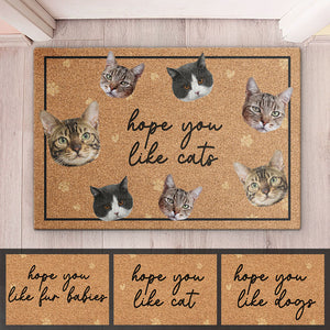 Tapis décoratif personnalisé avec photo « J'espère que vous aimez les bébés à fourrure » pour chiens et chats – Cadeau pour les propriétaires et les amoureux des animaux