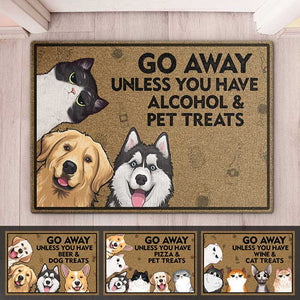 Partez à moins d'avoir de l'alcool et des friandises pour animaux - Tapis décoratif personnalisé pour chien et chat - Cadeau pour propriétaires et amoureux des animaux
