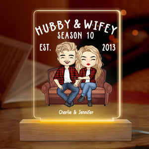 Hubby & Wifey Season - Couple Personalized Custom 3D LED Light - Gift For Husband Wife, Anniversary