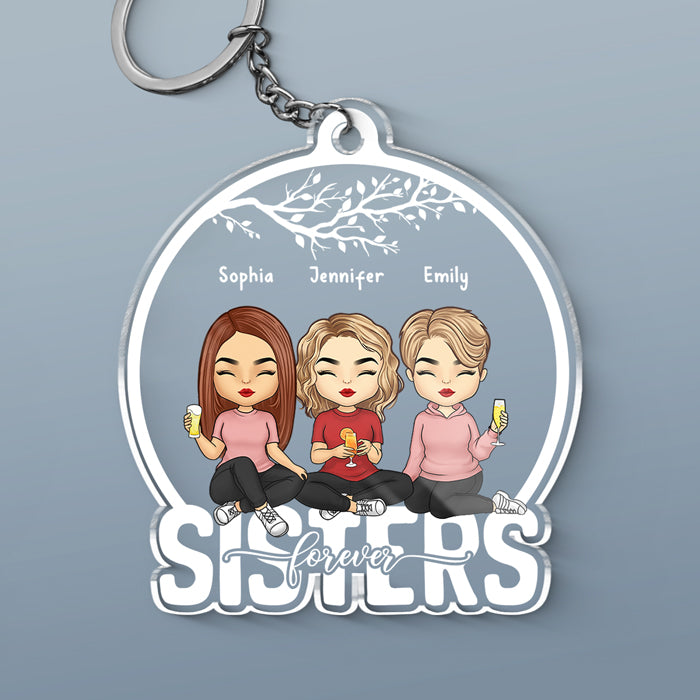 Nous sommes une famille pour toujours - Porte-clés personnalisé en acrylique en forme de boule à neige - Cadeau pour les membres de la famille