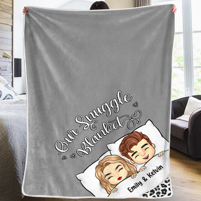 Notre couverture douillette - Couverture personnalisée pour couple - Cadeau pour mari et femme, anniversaire