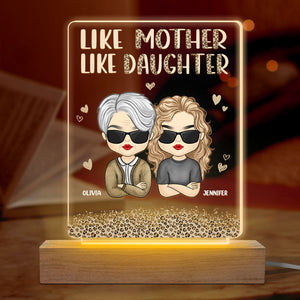 Wow, Like Mother Like Daughters - Family Personalized Custom Rectangle Shaped 3D LED Light - Mother's Day, Birthday Gift For Mom