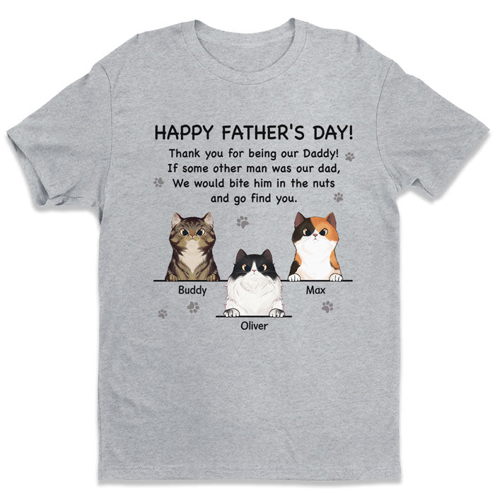 Bonne fête des pères, papa ! - T-shirt, sweat à capuche, sweat-shirt unisexe personnalisé avec chat - Cadeau pour les propriétaires et les amoureux des animaux