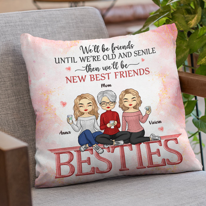Nous serons amis pour toujours - Oreiller personnalisé Bestie - Cadeau pour meilleures amies, BFF, sœurs