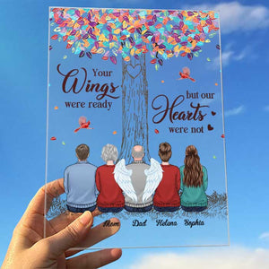 Tu resteras à jamais dans nos cœurs - Plaque commémorative rectangulaire personnalisée en acrylique - Cadeau de condoléances, cadeau pour les membres de la famille