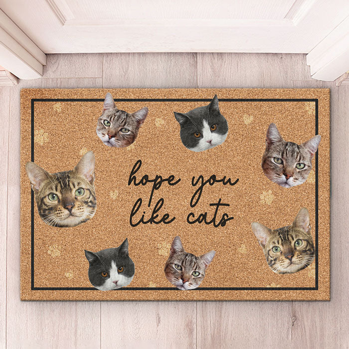 Tapis décoratif personnalisé avec photo « J'espère que vous aimez les bébés à fourrure » pour chiens et chats – Cadeau pour les propriétaires et les amoureux des animaux