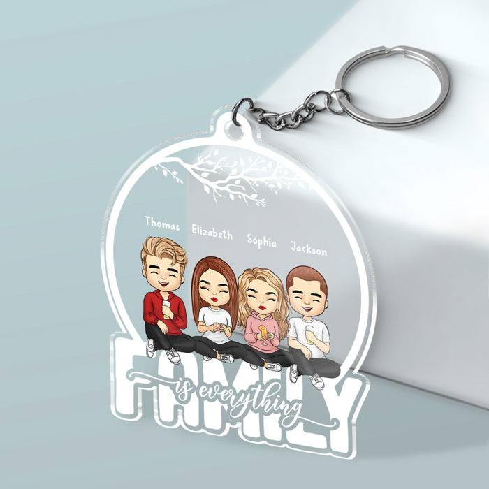 Nous sommes une famille pour toujours - Porte-clés personnalisé en acrylique en forme de boule à neige - Cadeau pour les membres de la famille
