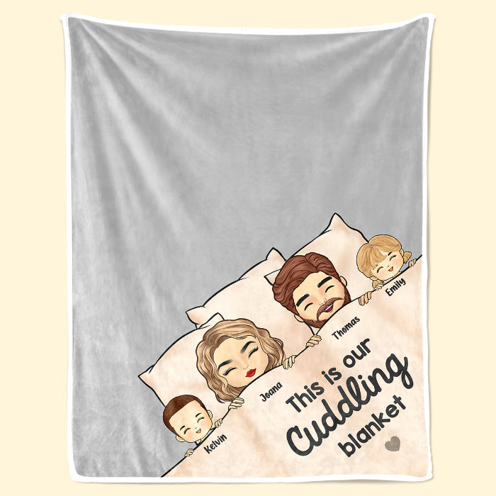 Notre couverture câline - Couverture personnalisée pour la famille - Cadeau pour les membres de la famille