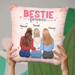 Coussin personnalisé Bestie Forever - Cadeau pour meilleures amies, meilleures amies, sœurs