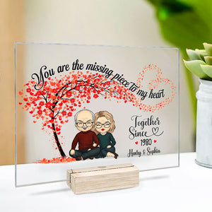 Tu es la pièce manquante de mon cœur - Plaque acrylique personnalisée pour couple - Cadeau pour mari et femme, anniversaire