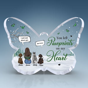 Une fois à mes côtés, pour toujours dans mon cœur - Plaque commémorative personnalisée en acrylique en forme de papillon - Cadeau de condoléances, cadeau pour les amoureux des animaux, propriétaires d'animaux