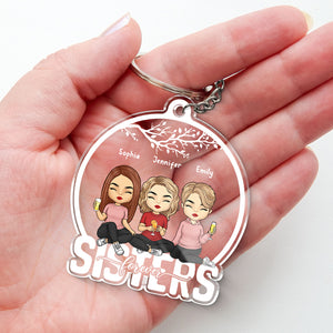 Nous sommes une famille pour toujours - Porte-clés personnalisé en acrylique en forme de boule à neige - Cadeau pour les membres de la famille