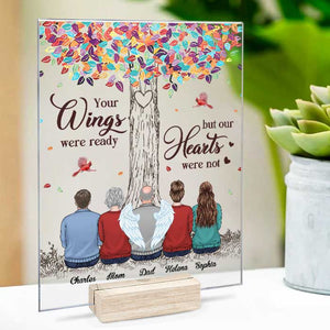 Tu resteras à jamais dans nos cœurs - Plaque commémorative rectangulaire personnalisée en acrylique - Cadeau de condoléances, cadeau pour les membres de la famille
