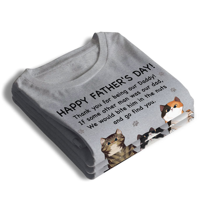 Bonne fête des pères, papa ! - T-shirt, sweat à capuche, sweat-shirt unisexe personnalisé avec chat - Cadeau pour les propriétaires et les amoureux des animaux