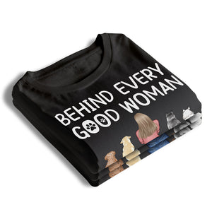 Derrière chaque bonne personne - T-shirt unisexe personnalisé pour chien, sweat à capuche, sweat-shirt - Cadeau de fête des mères, d'anniversaire pour les propriétaires d'animaux et les amoureux des animaux