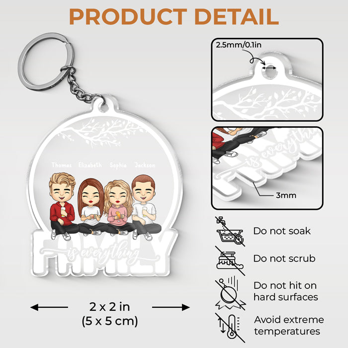 Nous sommes une famille pour toujours - Porte-clés personnalisé en acrylique en forme de boule à neige - Cadeau pour les membres de la famille