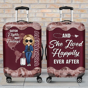 Voyager est ma thérapie - Housse de bagage personnalisée - Cadeau pour les amoureux du voyage