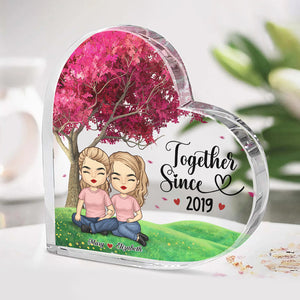 Depuis que nous sommes ensemble - Plaque acrylique personnalisée en forme de cœur pour couple - Cadeau pour mari et femme, anniversaire