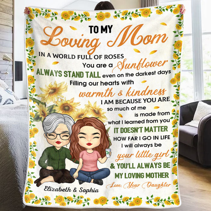 À ma maman bien-aimée, tu es un tournesol - Couverture personnalisée pour la famille - Cadeau de fête des mères, d'anniversaire pour maman de la part de sa fille
