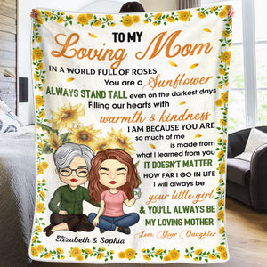 À ma maman bien-aimée, tu es un tournesol - Couverture personnalisée pour la famille - Cadeau de fête des mères, d'anniversaire pour maman de la part de sa fille