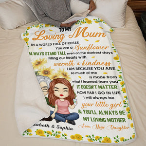 À ma maman bien-aimée, tu es un tournesol - Couverture personnalisée pour la famille - Cadeau de fête des mères, d'anniversaire pour maman de la part de sa fille