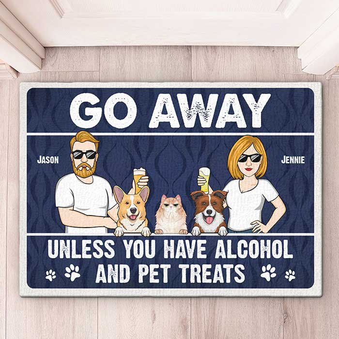 Si vous n'avez pas de friandises pour animaux, partez ! Tapis décoratif personnalisé pour chien et chat ! Cadeau pour les propriétaires et les amoureux des animaux.