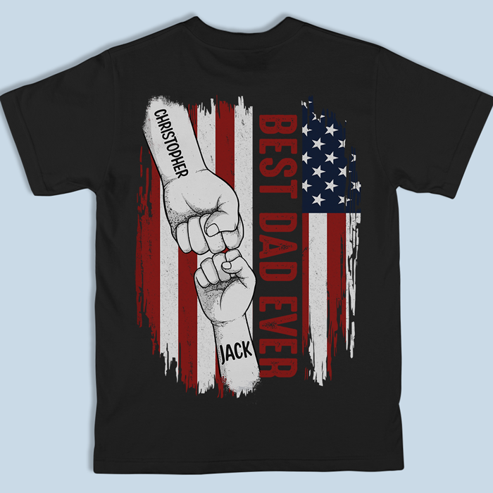 Le meilleur papa de tous les temps - T-shirt, sweat à capuche et sweat-shirt unisexe personnalisé avec imprimé au dos - Cadeau d'anniversaire pour papa