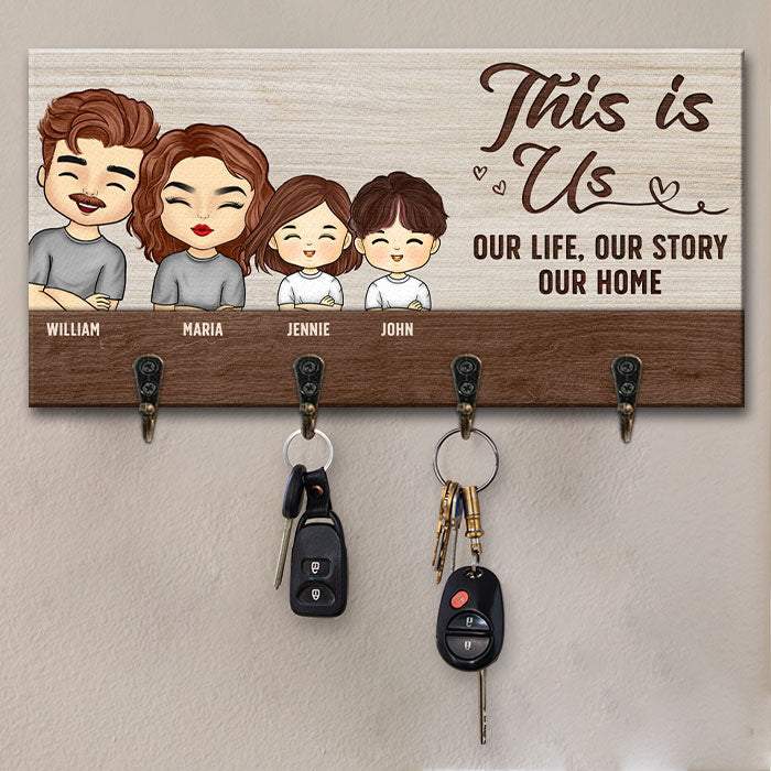 Porte-clés personnalisé - Cadeaux d'anniversaire personnalisés pour la famille, les papas et les mamans de chiens, les propriétaires de chats - Our Life Our Sweet Home
