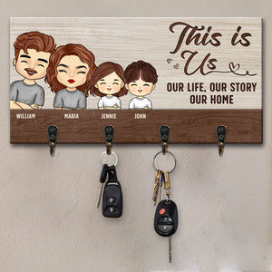 Porte-clés personnalisé - Cadeaux d'anniversaire personnalisés pour la famille, les papas et les mamans de chiens, les propriétaires de chats - Our Life Our Sweet Home