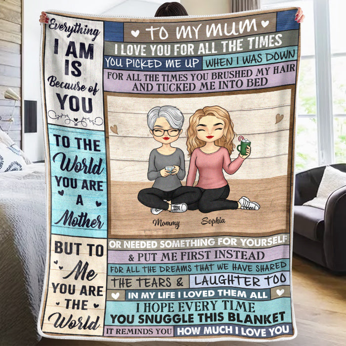 Nous t'aimons de tout temps - Couverture familiale personnalisée - Cadeau de fête des mères, d'anniversaire pour maman de la part de sa fille