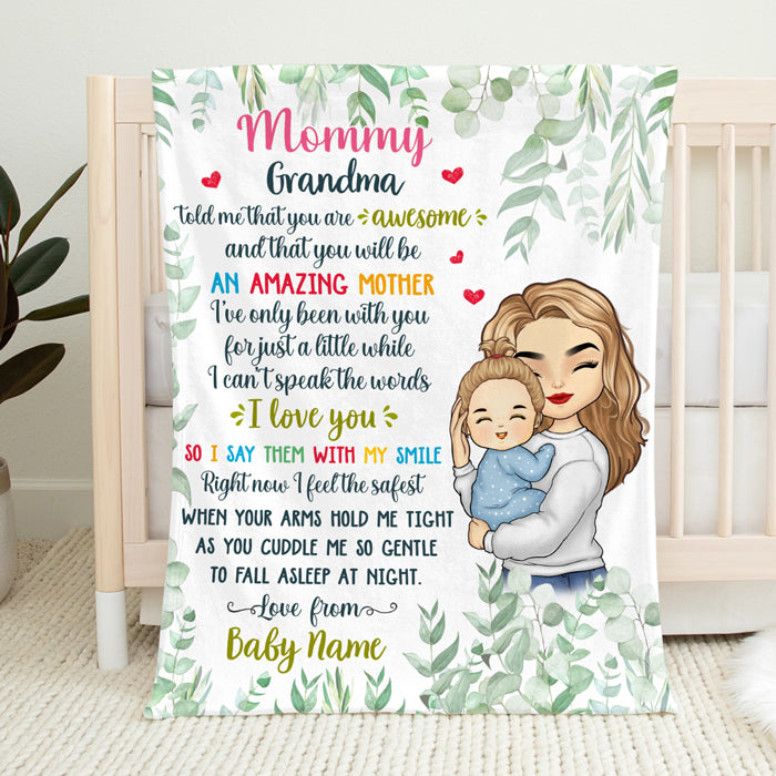 Tu seras une mère formidable - Couverture personnalisée pour bébé - Cadeau de naissance, cadeau pour la première maman