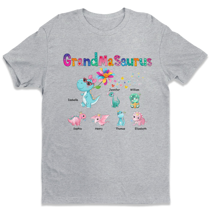 Grandmasaurus &amp; Lil' Cuties - T-shirt unisexe personnalisé pour la famille, sweat à capuche, sweat-shirt - Cadeau de fête des mères, d'anniversaire pour maman, grand-mère