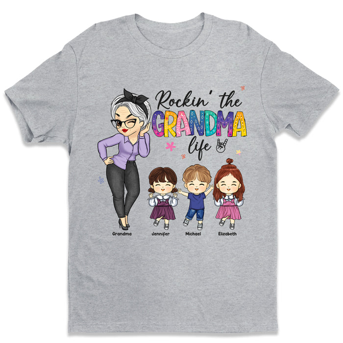 Rokin' The Abuela Life - T-shirt unisexe personnalisé, sweat à capuche, sweat-shirt - Cadeau de fête des mères, d'anniversaire pour maman, grand-mère