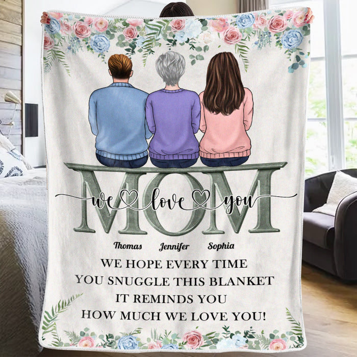 J'espère que tu sais combien nous t'aimons - Couverture personnalisée pour la famille - Cadeau de fête des mères, d'anniversaire pour maman