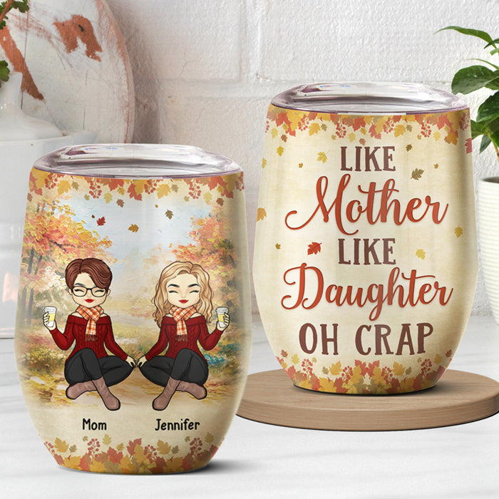 L'amour entre nous est éternel - Verre à vin personnalisé pour la famille - Cadeau de fête des mères, d'anniversaire pour mère de la part de sa fille 