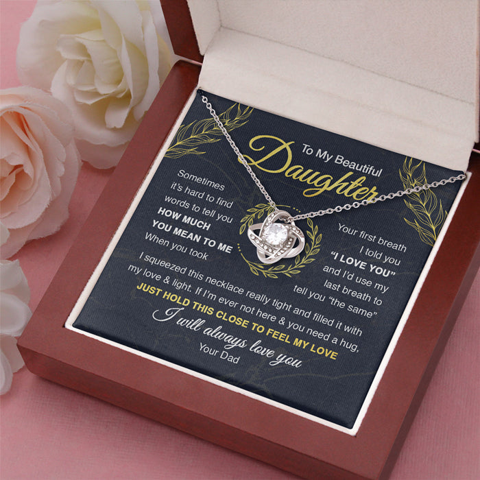 I Will Always Love You - Family Love Knot Necklace - Gift For Daughter From Dad