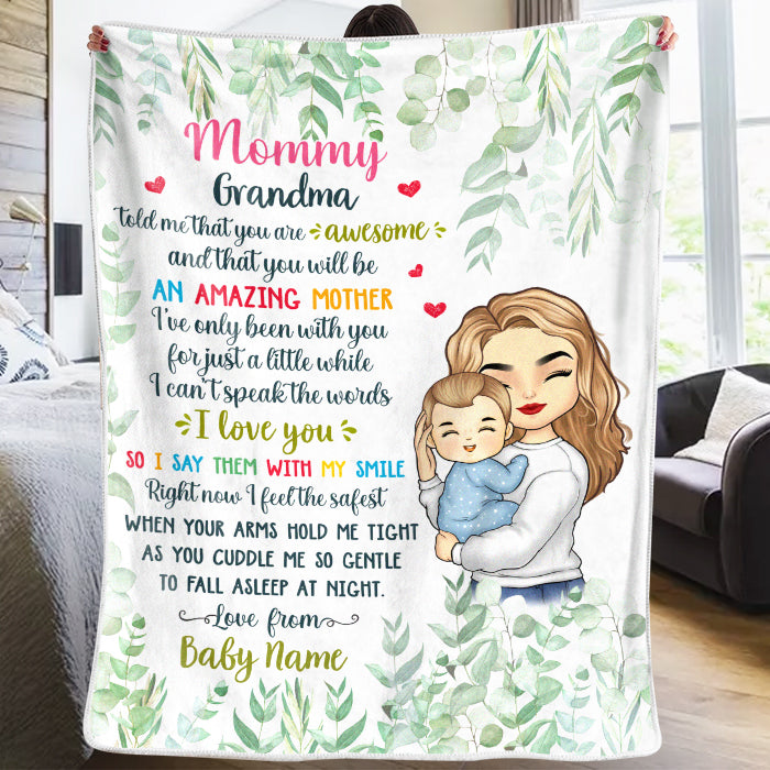 Tu seras une mère formidable - Couverture personnalisée pour bébé - Cadeau de naissance, cadeau pour la première maman