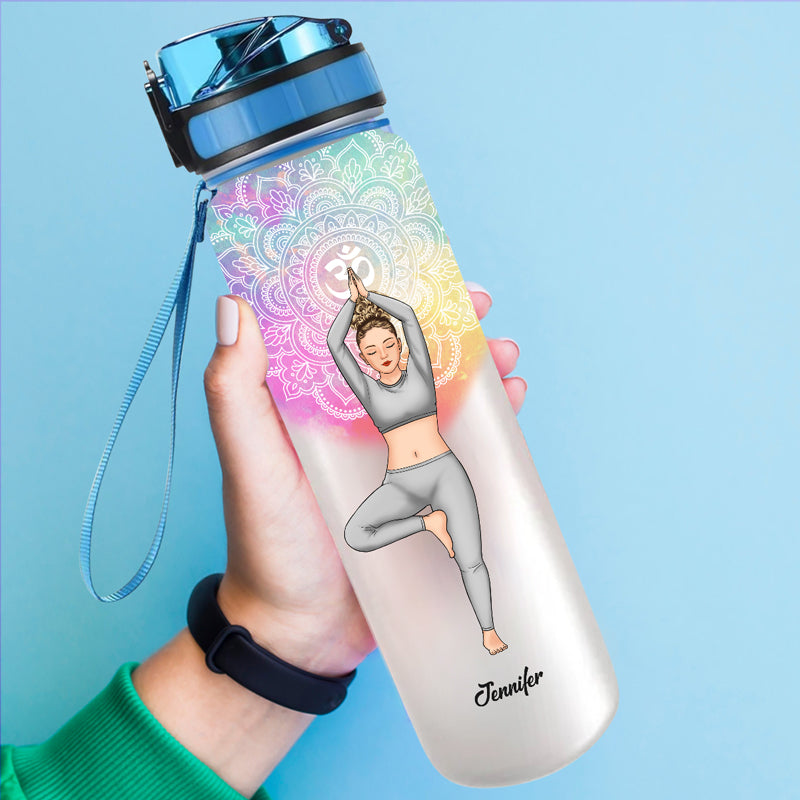 Calmez votre esprit, libérez votre corps ! Bouteille d'eau personnalisée pour le yoga ! Cadeau pour les amateurs de yoga