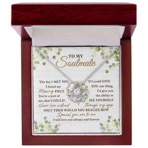 Le jour où je t'ai rencontré, j'ai trouvé la pièce manquante - Collier nœud d'amour pour couple - Cadeau pour femme, anniversaire