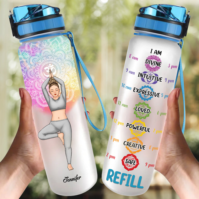 Calmez votre esprit, libérez votre corps ! Bouteille d'eau personnalisée pour le yoga ! Cadeau pour les amateurs de yoga