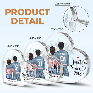 Aucun retour ni remboursement - Plaque acrylique personnalisée en forme de cœur pour couple - Cadeau pour mari et femme, anniversaire