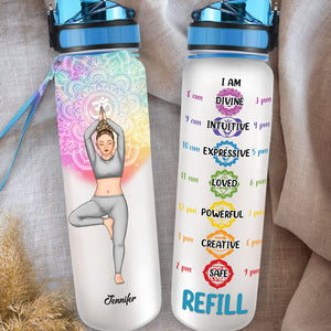 Calmez votre esprit, libérez votre corps ! Bouteille d'eau personnalisée pour le yoga ! Cadeau pour les amateurs de yoga