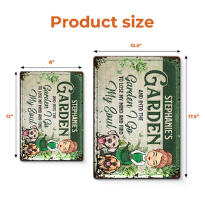 A Girl Who Really Loved Dogs & Gardening - Garden Personalized Custom Home Decor Metal Sign - House Warming Gift For Gardening Lovers