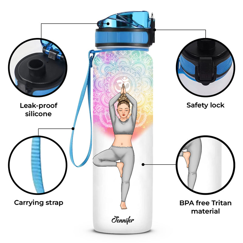 Calmez votre esprit, libérez votre corps ! Bouteille d'eau personnalisée pour le yoga ! Cadeau pour les amateurs de yoga