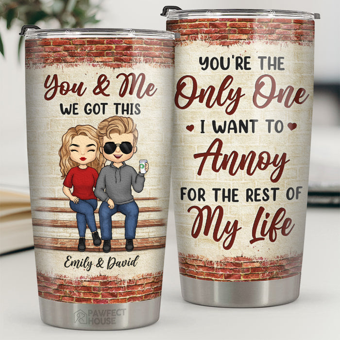 Toi et moi - On s'agace l'un l'autre depuis des décennies et on est toujours aussi forts - Verre personnalisé pour couple - Cadeau pour mari et femme, anniversaire