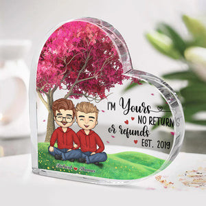 Depuis que nous sommes ensemble - Plaque acrylique personnalisée en forme de cœur pour couple - Cadeau pour mari et femme, anniversaire